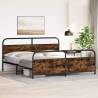 Metal Bed Frame Smoked Oak 180x200 cm Super King | HipoMarket