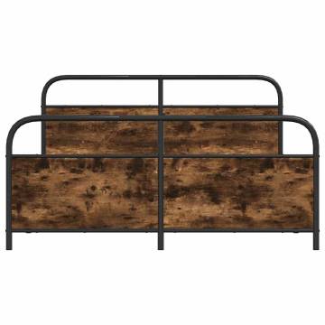 Metal Bed Frame Smoked Oak 180x200 cm Super King | HipoMarket