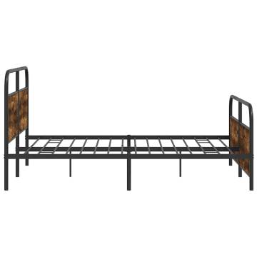 Metal Bed Frame Smoked Oak 180x200 cm Super King | HipoMarket