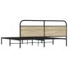 Metal Bed Frame without Mattress Sonoma Oak - 193x203 cm