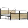 Sonoma Oak Metal Bed Frame 160x200 cm - Durable & Stylish