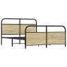 Sonoma Oak Metal Bed Frame 160x200 cm - Durable & Stylish