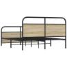 Sonoma Oak Metal Bed Frame 160x200 cm - Durable & Stylish