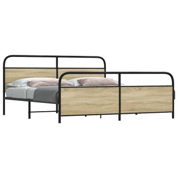 Metal Bed Frame - Sonoma Oak 183x213 cm | Hipomarket