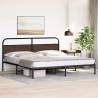 Classic Metal Bed Frame Without Mattress - Brown Oak 193x203 cm