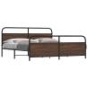  Metal Bed Frame without Mattress Brown Oak 183x213 cm Colour brown oak Size 183 x 213 cm Model with headboard & footboard 