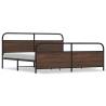 Sturdy Brown Oak Metal Bed Frame 183x213 cm - HipoMarket