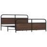 Sturdy Brown Oak Metal Bed Frame 183x213 cm - HipoMarket