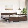 Sturdy Brown Oak Metal Bed Frame 183x213 cm - HipoMarket