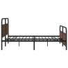 Sturdy Brown Oak Metal Bed Frame 183x213 cm - HipoMarket