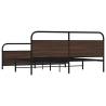 Sturdy Brown Oak Metal Bed Frame 183x213 cm - HipoMarket