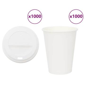 Paper Coffee Cups with Lids - 1000 pcs 12oz | HipoMarket