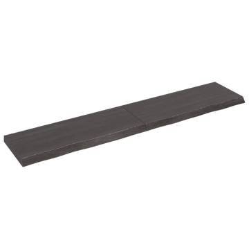 Dark Brown Solid Wood Bathroom Countertop - 200x40 cm