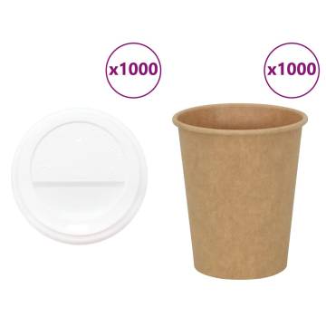 Paper Coffee Cups with Lids - 1000 pcs - 8oz | Hipo Market