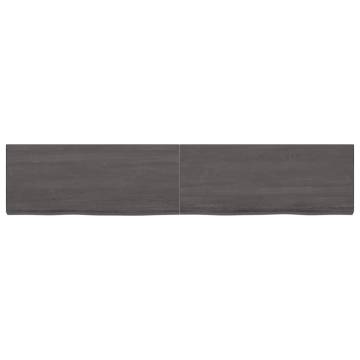 Dark Brown Solid Wood Bathroom Countertop - 200x40 cm