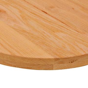 Light Brown Solid Oak Table Top - 80x40x4 cm Oval Design