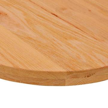 Light Brown Solid Oak Table Top - 120x60 cm Oval Design