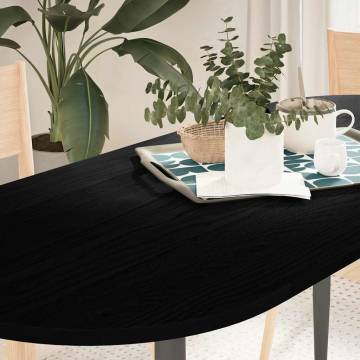 Table Top Dark Brown Solid Oak - 140x60 cm Oval Design