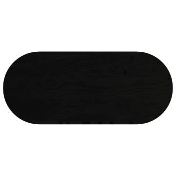 Table Top Dark Brown Solid Oak - 140x60 cm Oval Design