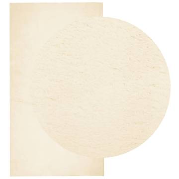 HUARTE Cream Washable Rug 80x150 cm - Soft & Non-Slip