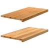  Window Sills 2 pcs Light Brown 80x40x2 cm Solid Wood Oak Colour light brown Size 80 x 40 x 2 cm Quantity in Package 1 