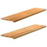  Window Sills 2 pcs Light Brown 160x40x2 cm Solid Wood Oak Colour light brown Size 160 x 40 x 2 cm Quantity in Package 1 