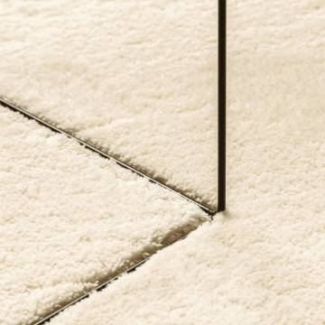 HUARTE Cream Washable Rug 80x150 cm - Soft & Non-Slip