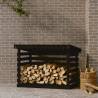 Firewood Rack Black 108x73x79 cm Solid Wood Pine Colour black Size 108 x 73 x 79 cm 