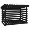 Firewood Rack Black 108x73x79 cm - Solid Pine Storage Solution