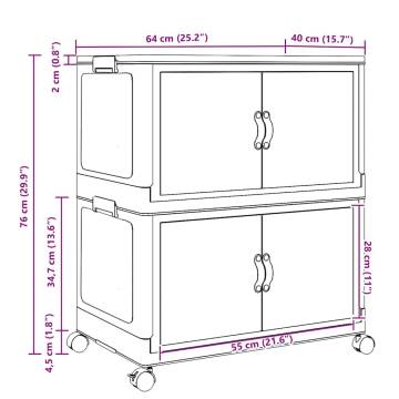 Stackable Storage Box with Wheels - 75L 2-Tier | Hipo Market