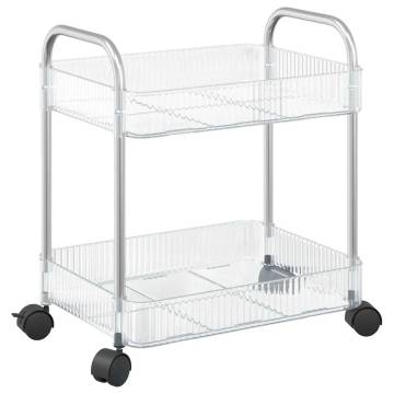 2-Tier Transparent Storage Trolley - Organize Your Space