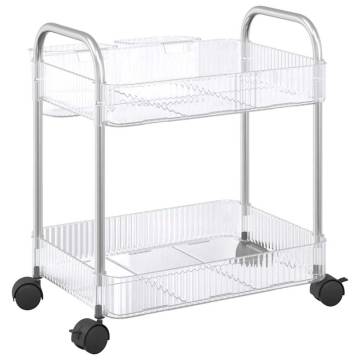 2-Tier Transparent Storage Trolley - Organize Your Space