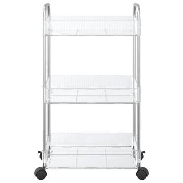 3-Tier Transparent Storage Trolley - Organise with Style