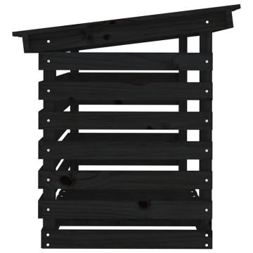 Firewood Rack Black 108x73x79 cm - Solid Pine Storage Solution