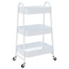 3-Tier White Steel Storage Trolley - 42x41.5x77 cm | HipoMarket