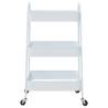 3-Tier White Steel Storage Trolley - 42x41.5x77 cm | HipoMarket