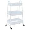 3-Tier White Steel Storage Trolley - 42x41.5x77 cm | HipoMarket