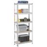  5-Layer Storage Shelf Silver Steel&Engineered Wood Colour silver Size 75 x 30 x 168 cm Quantity in Package 1 Amount 