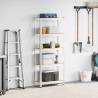 5-Layer Silver Steel & Engineered Wood Storage Shelf | HipoMarket