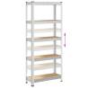 5-Layer Silver Steel & Engineered Wood Storage Shelf | HipoMarket