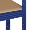 5-Layer Storage Shelves - Blue Steel & Engineered Wood (2 pcs)