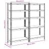 5-Layer Storage Shelves - Blue Steel & Engineered Wood (2 pcs)