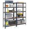  5-Layer Storage Shelves 2 pcs Anthracite Steel&Engineered Wood Colour anthracite Size 90 x 40 x 180 cm Quantity in Package 2 Amount 1 