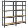 5-Layer Storage Shelves - Durable Anthracite Steel & Wood