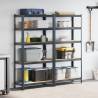 5-Layer Storage Shelves - Durable Anthracite Steel & Wood