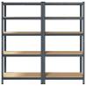 5-Layer Storage Shelves - Durable Anthracite Steel & Wood