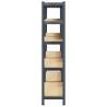 5-Layer Storage Shelves - Durable Anthracite Steel & Wood