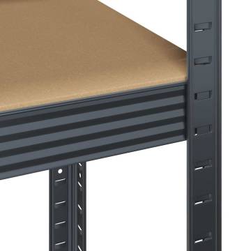 5-Layer Storage Shelves - Durable Anthracite Steel & Wood