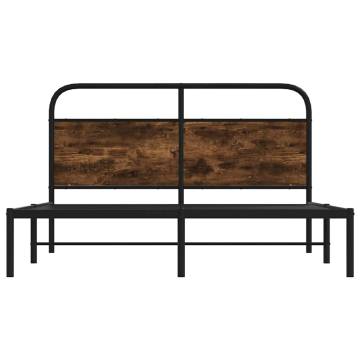 Elegant Smoked Oak Bed Frame 120x190 cm - No Mattress