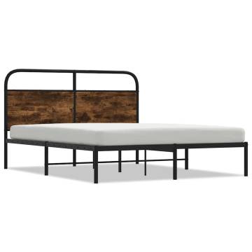 Bed Frame Without Mattress 140x200 cm - Smoked Oak Design